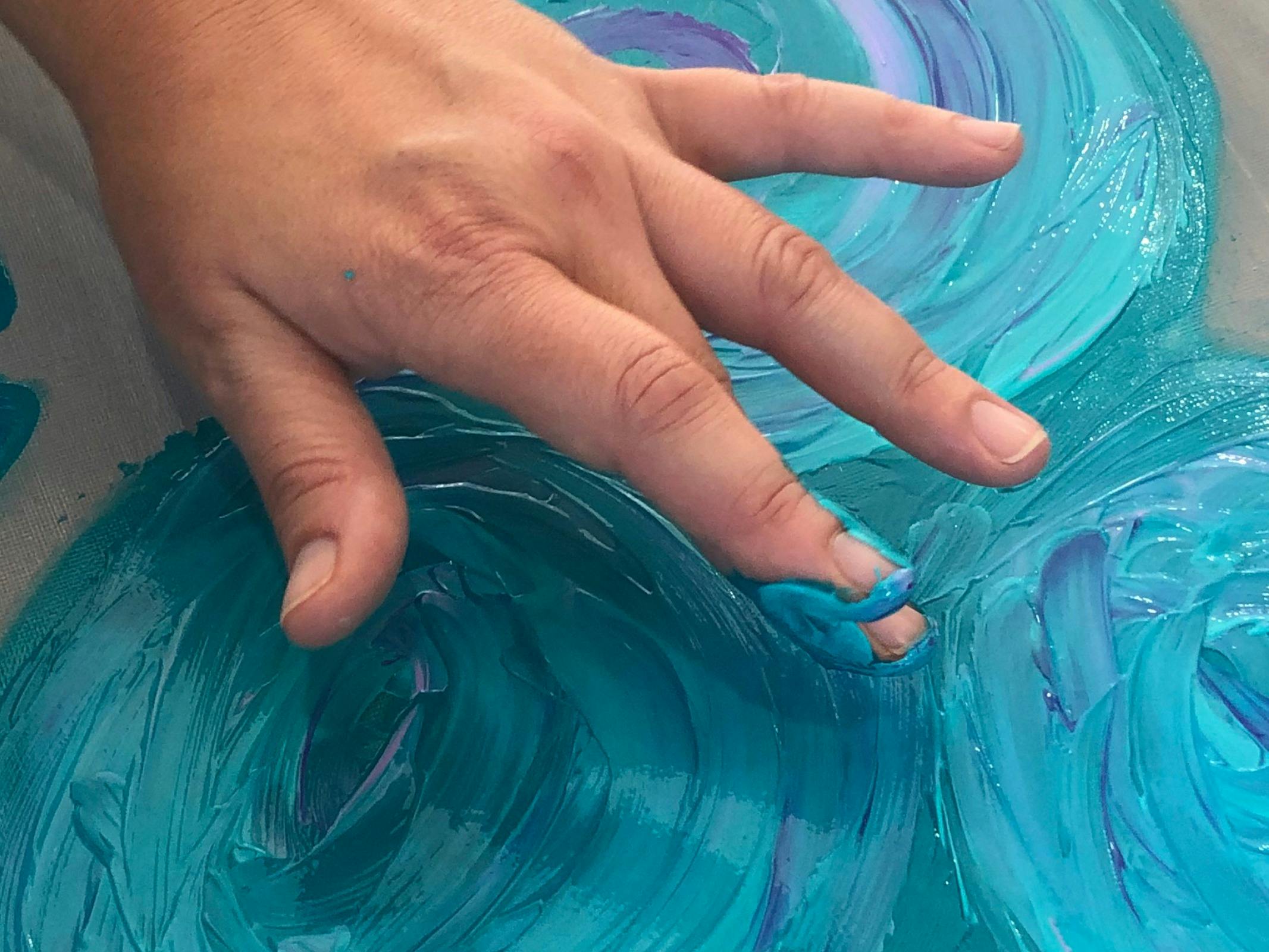 fingerpainting on a canvas