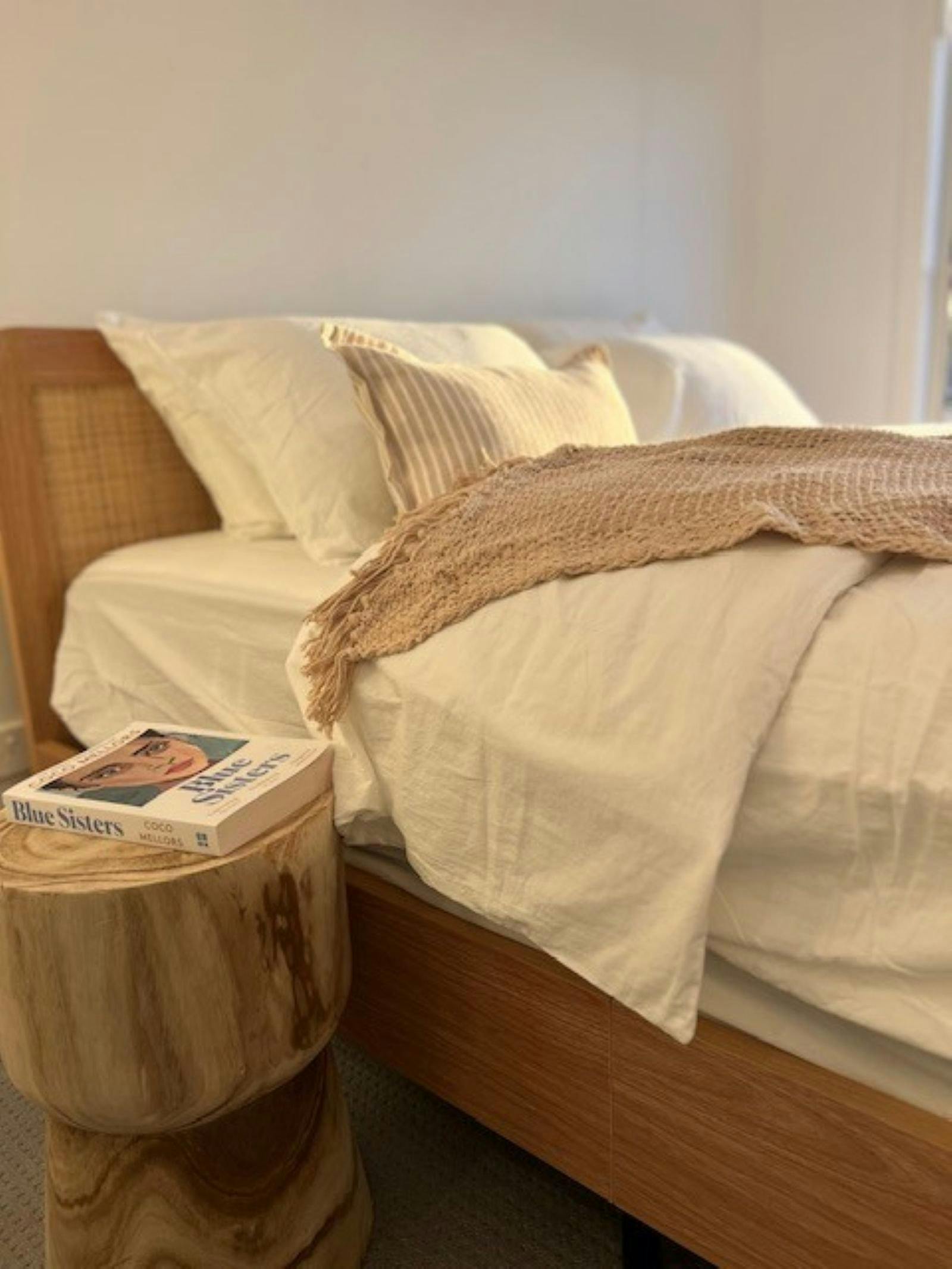 Comfortable bed and furnishings