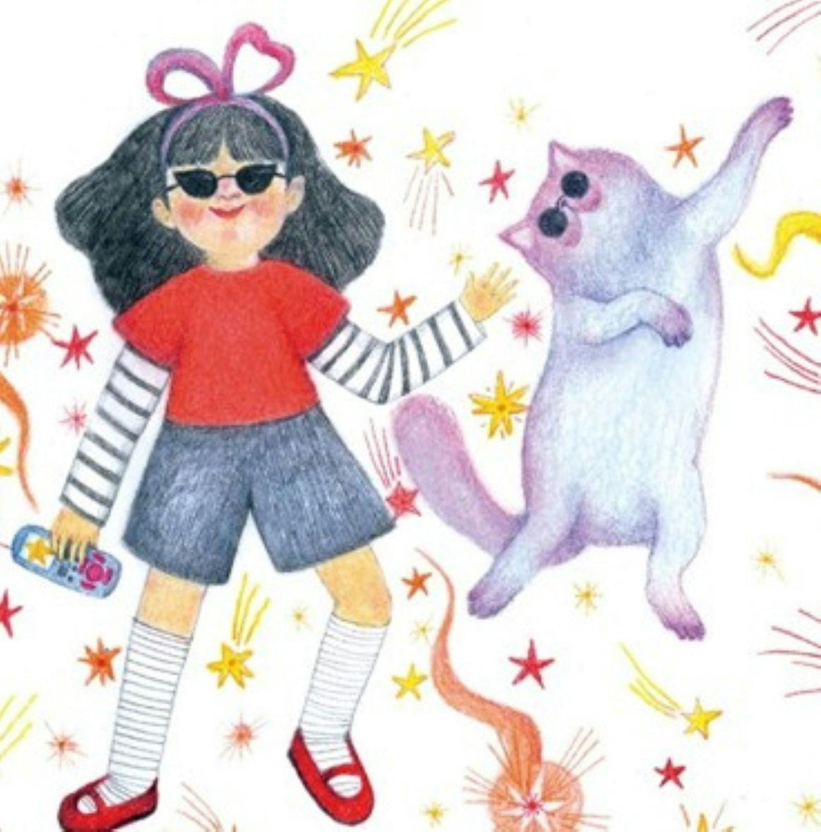 The characters of the book a girl and her cat