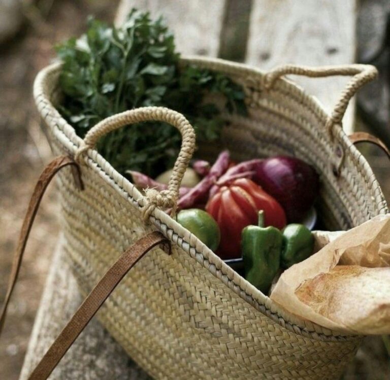 Farmers & Makers Market - Showing a basket of a variety vegetables.