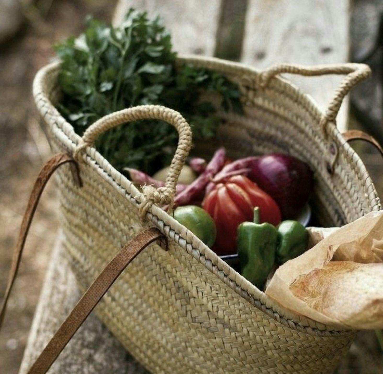 Farmers & Makers Market - Showing a basket of a variety vegetables.