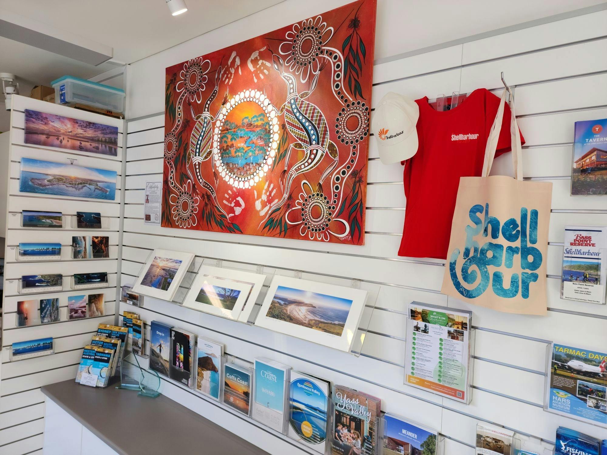 Brochures and souvenirs inide the Visitor Information Centre