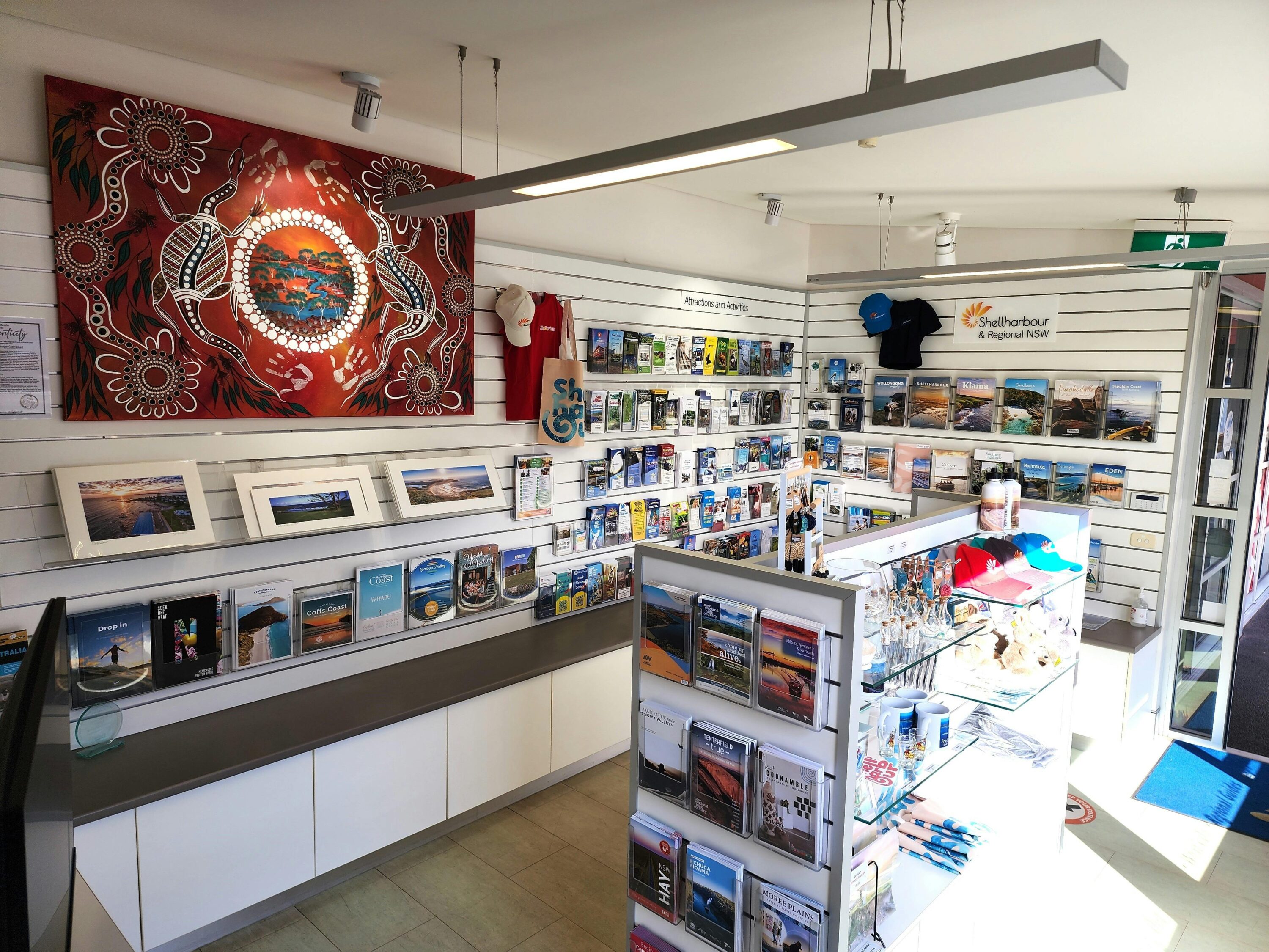 Brochures and souvenirs inside of the Visitor Information Centre