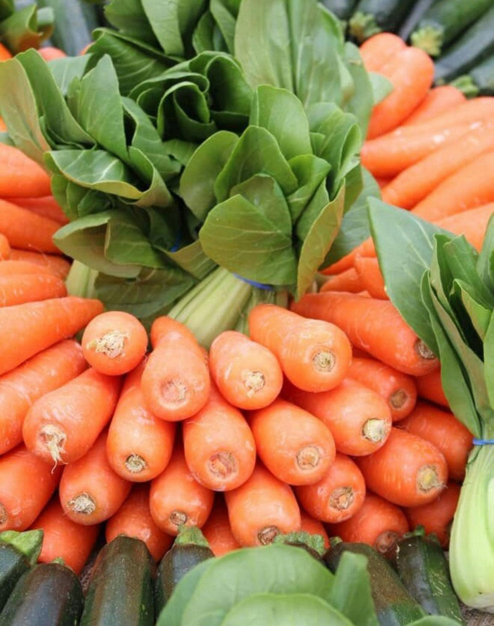 Carrots and bok choy