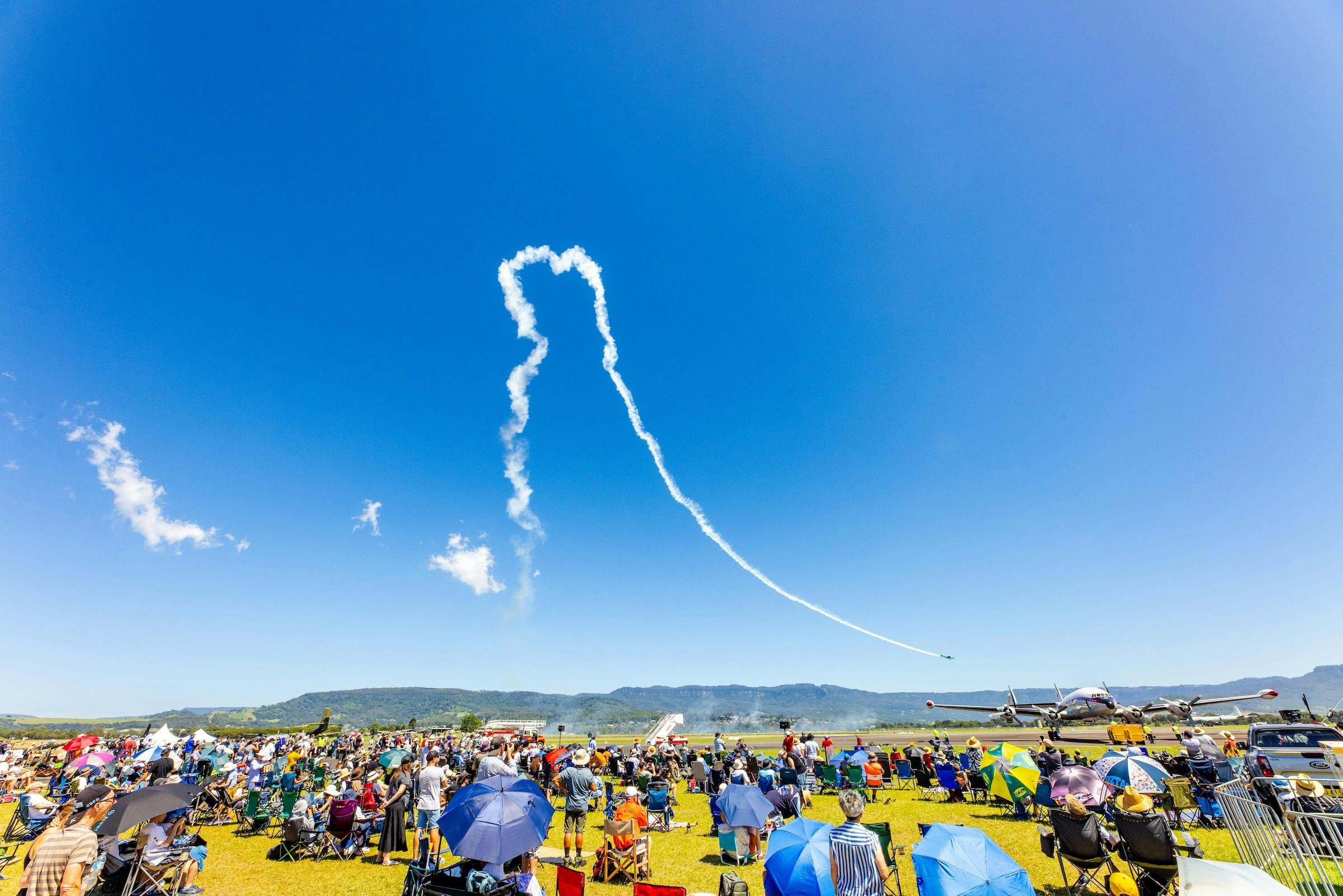 The crowd enjoying flying displays at Wings Over Shellharbour