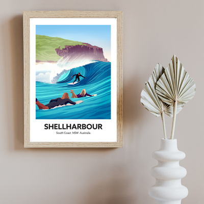 Illustration Art Print - The Farm Beach Surfing