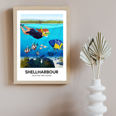 Illustration Art Print Snorkelling Bushrangers Bay