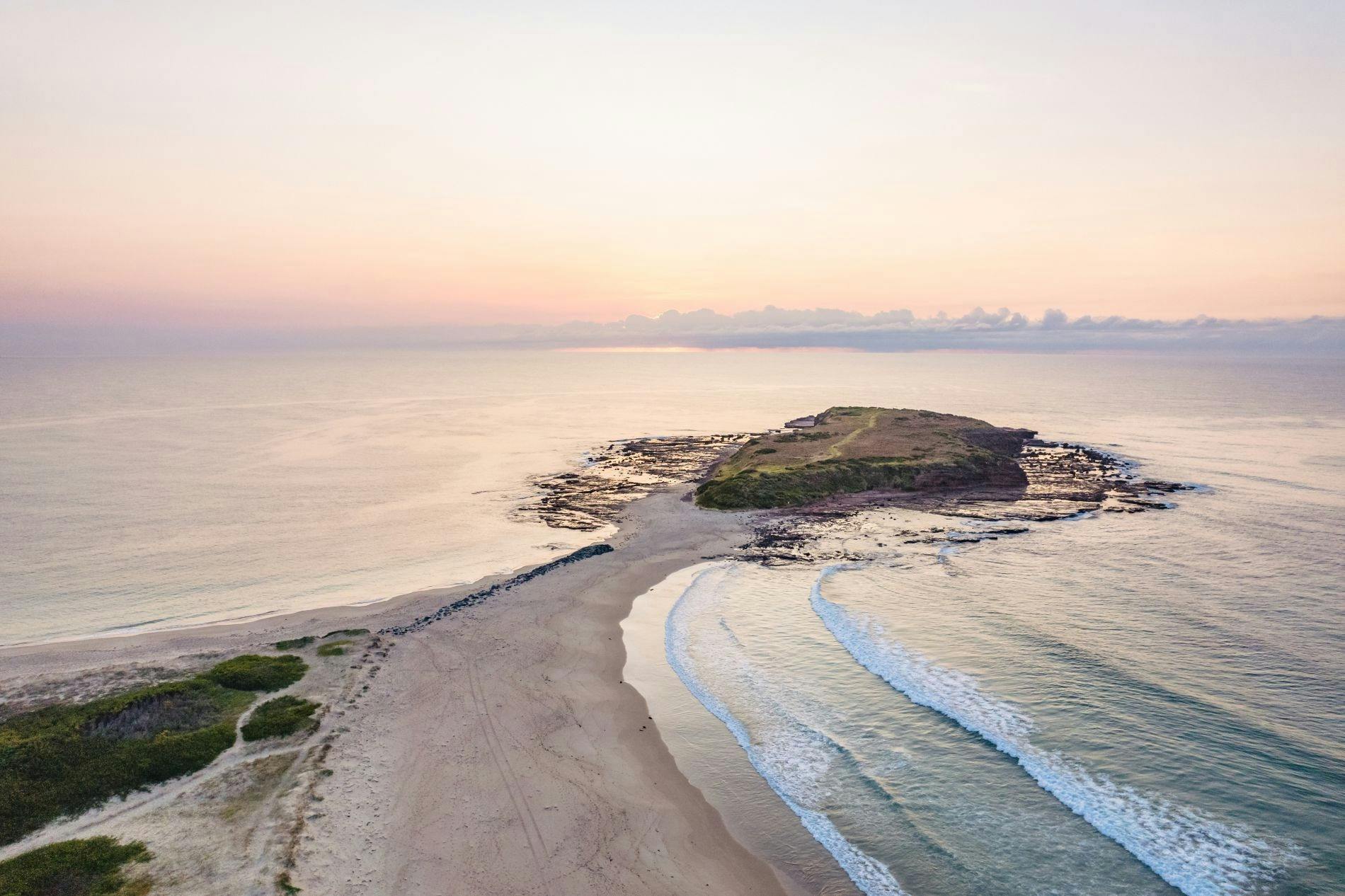 Aerial View of Windang Island at Suntset