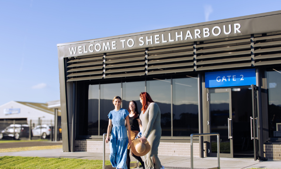 Family arriving at Shellharbour Airport