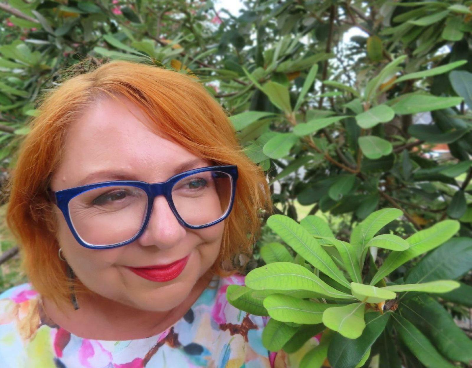 Dr Holly Parsons in garden