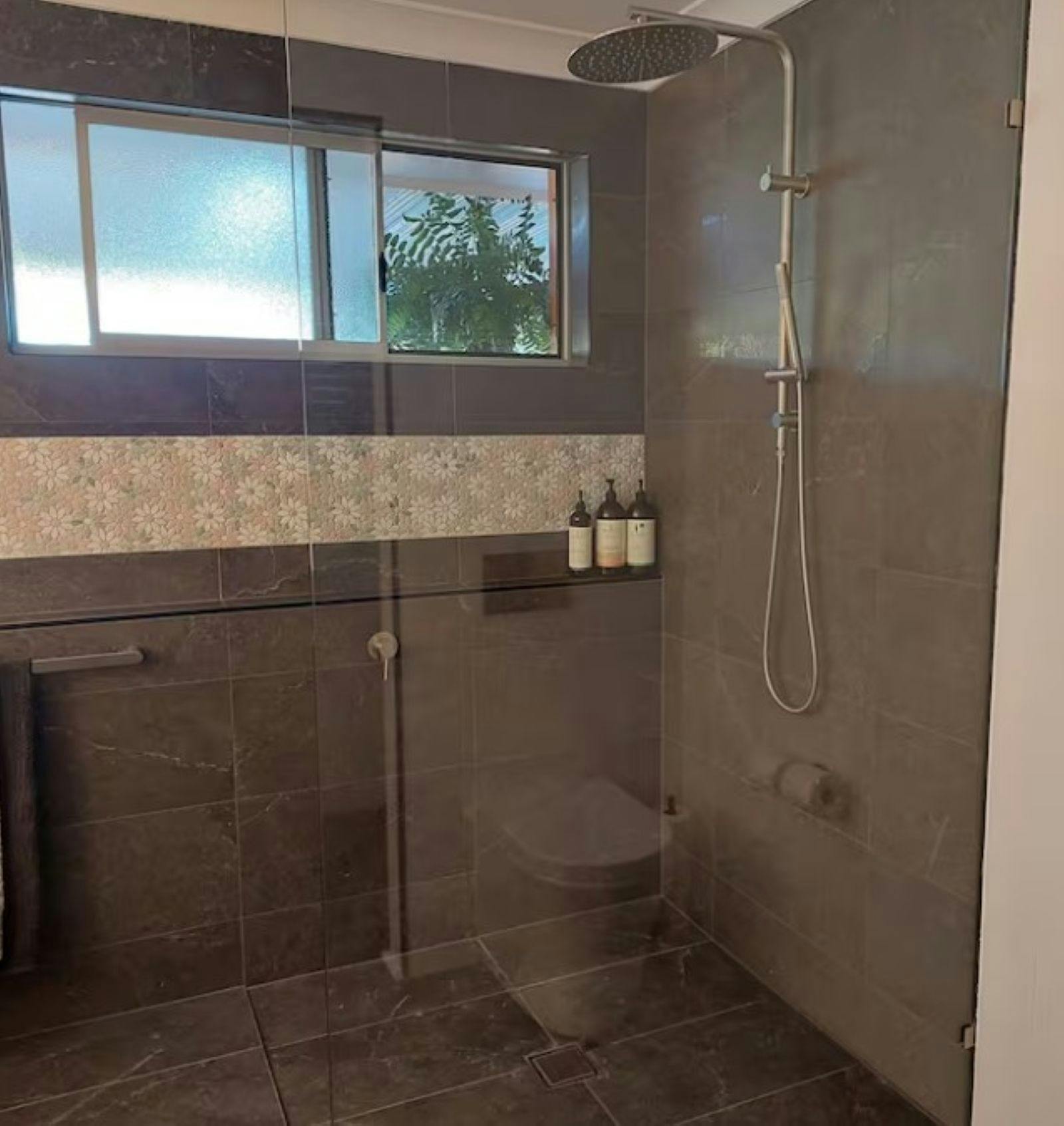 New bathroom with large walk in shower