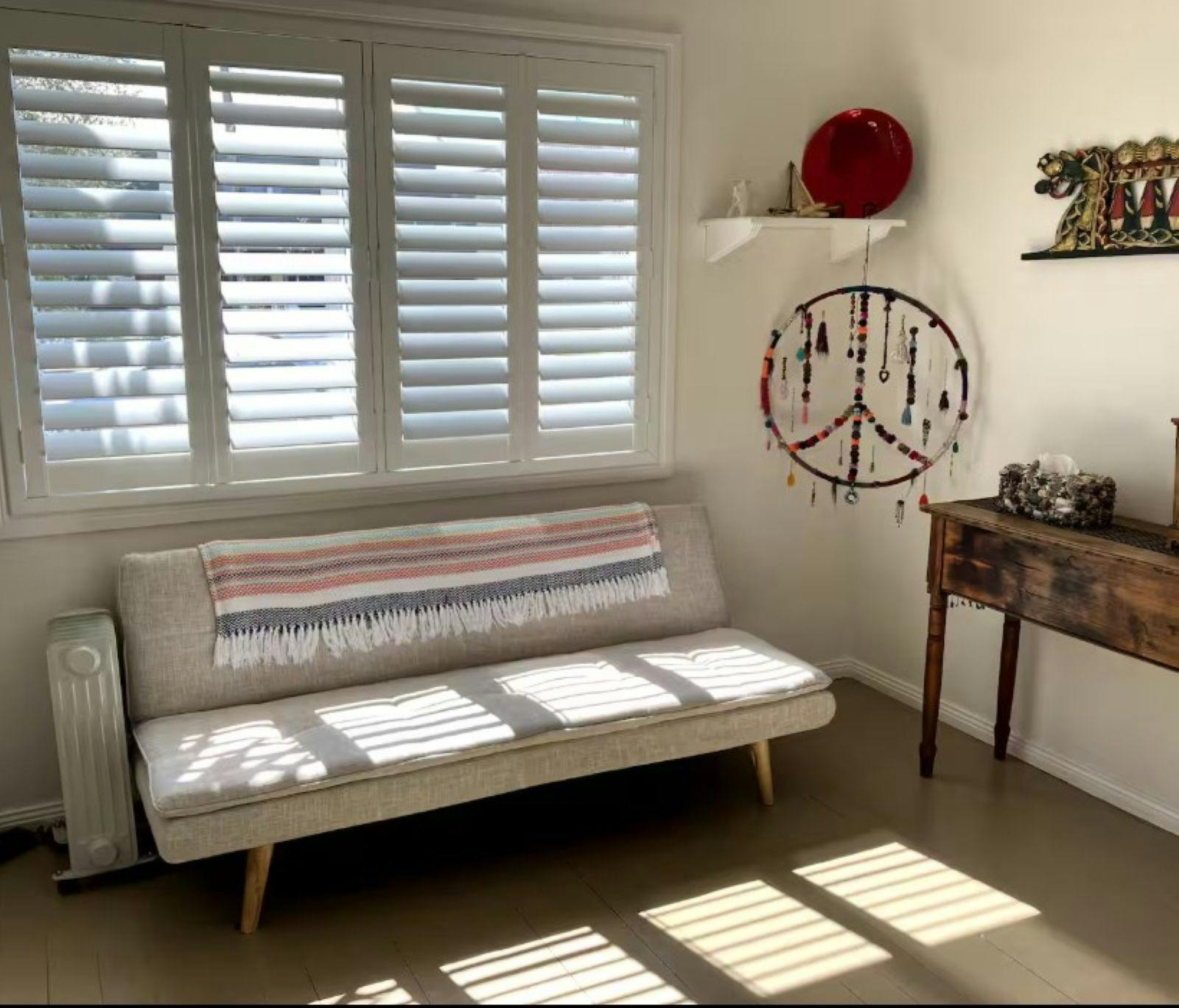 Interior view of living space with sofa