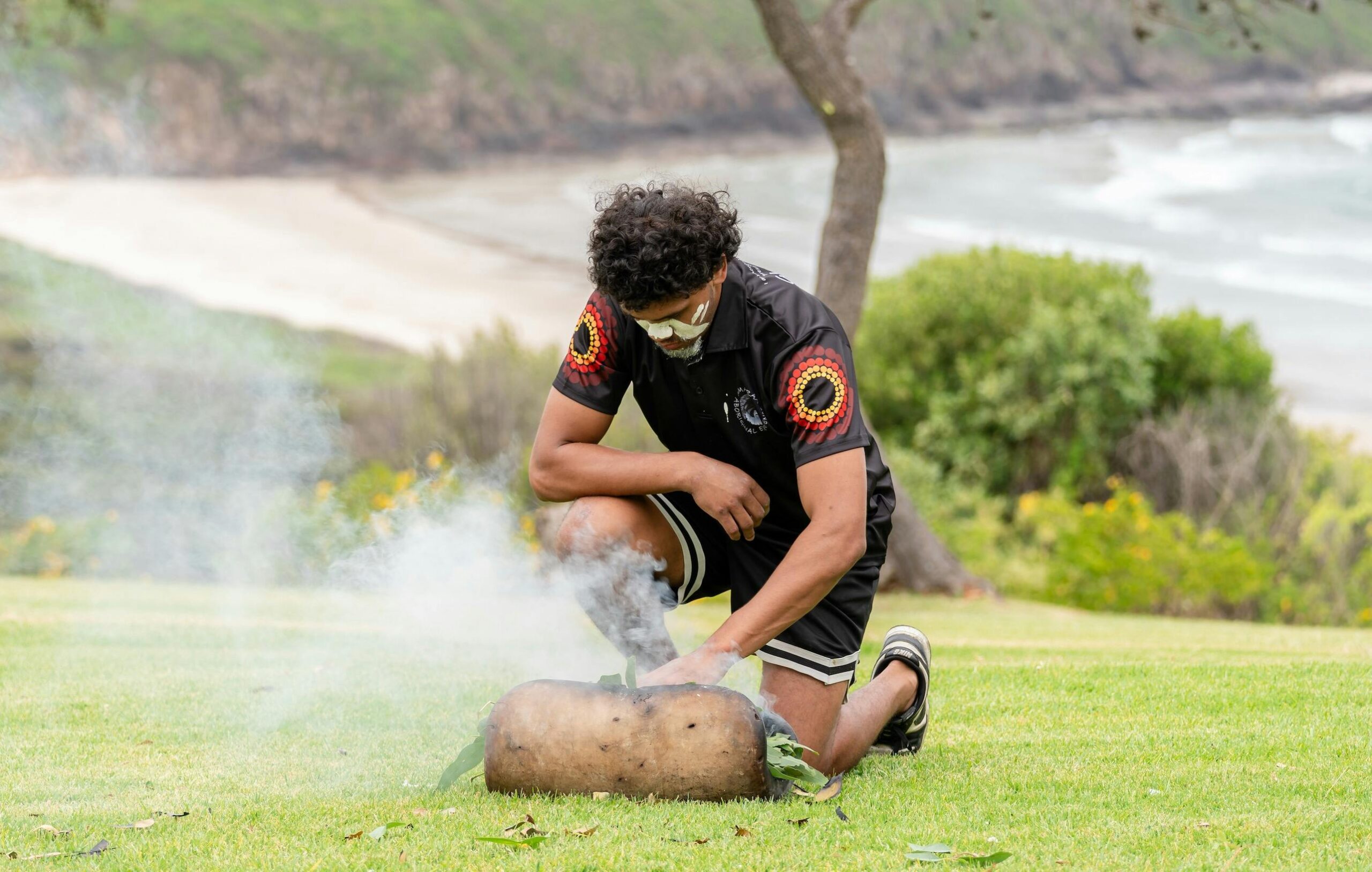 person doing a smoking ceremony
