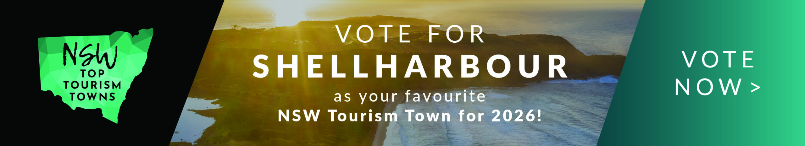 Banner vote for Shellharbour for Top Tourism town