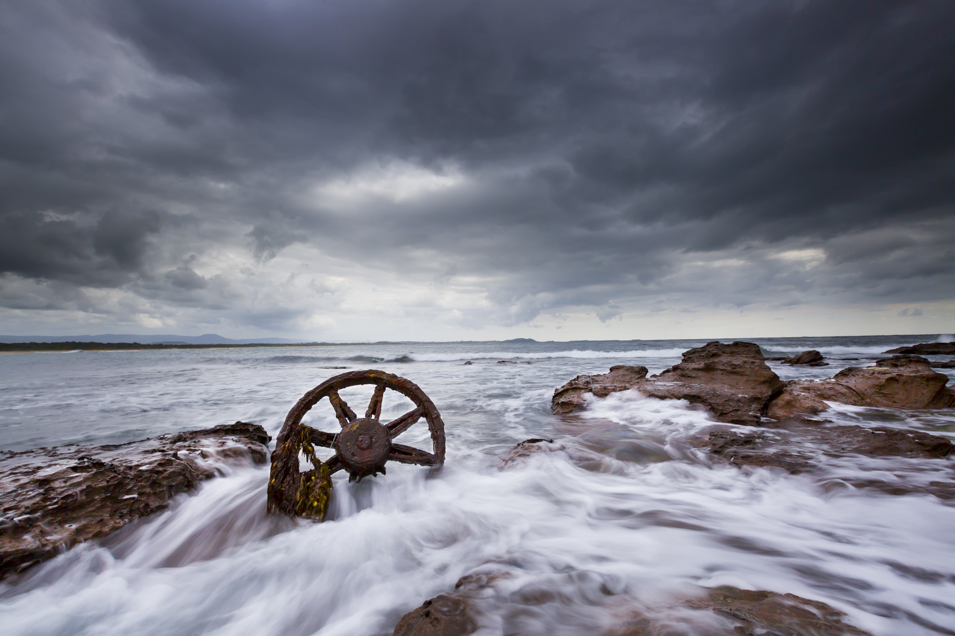 Wheels in the water at Windang Island