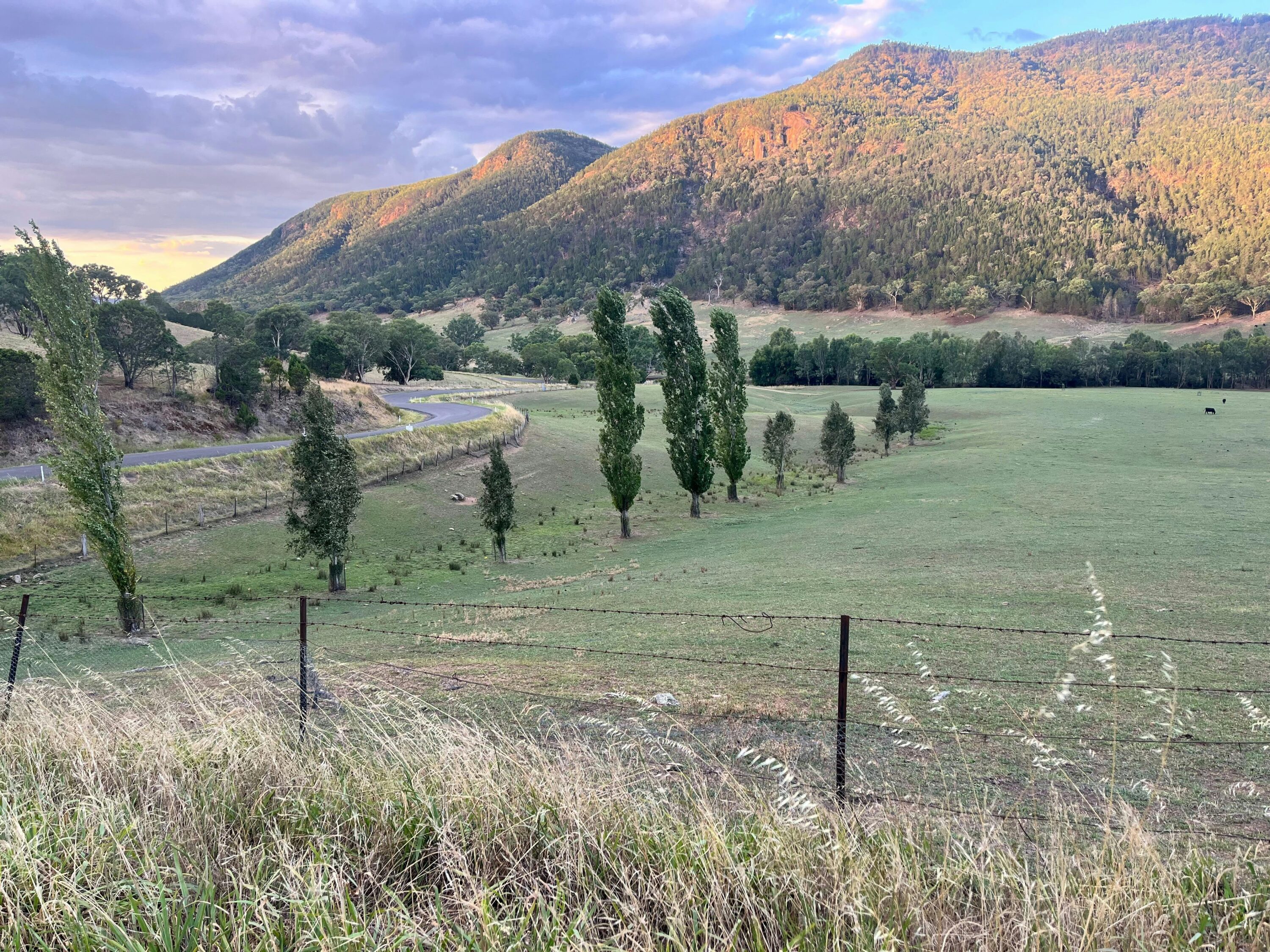 Sweeping view of Country Road at twilight